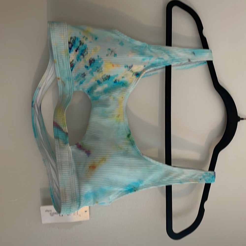 Swim suit top- white tye dye. Size LG.